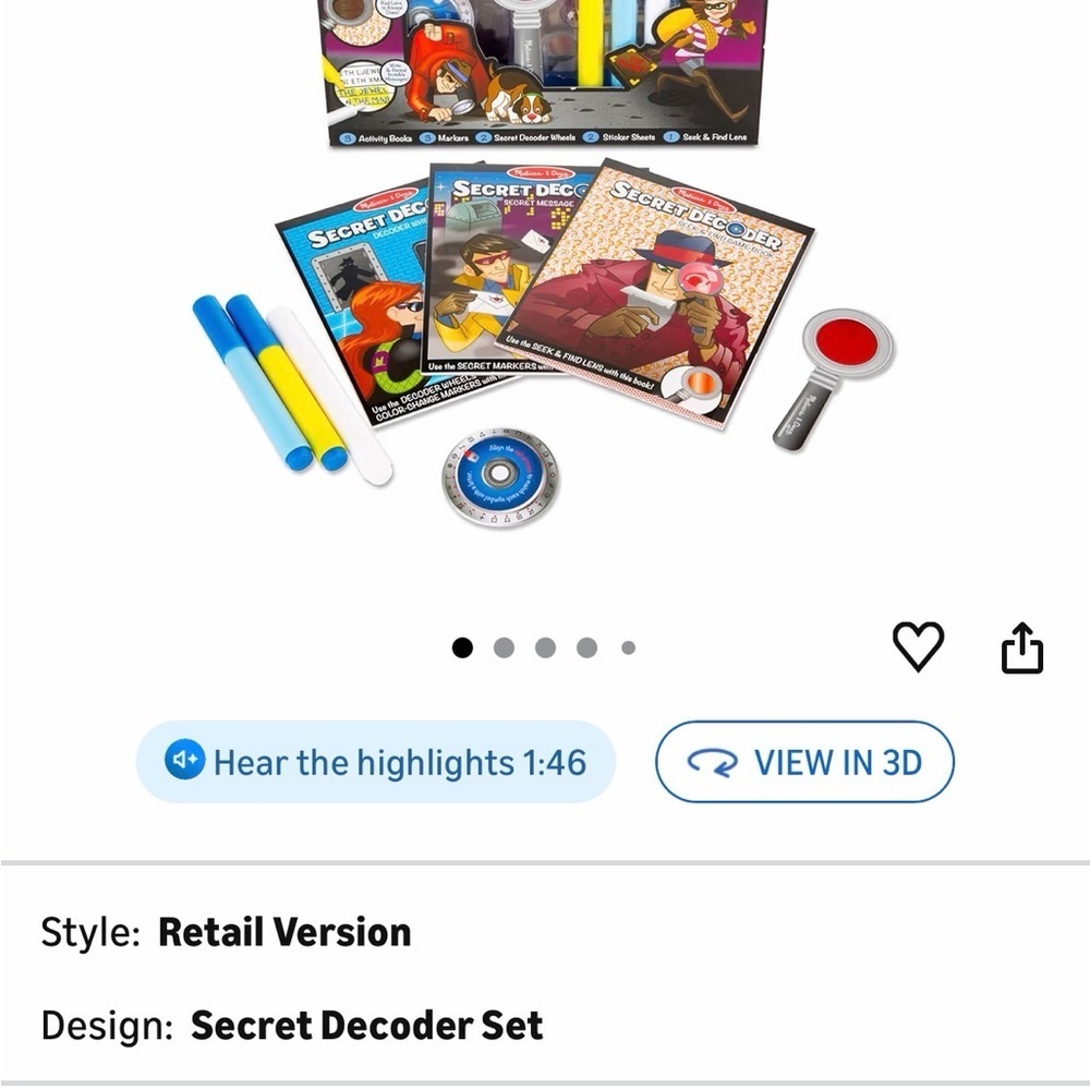 Melissa & Doug Secret Decoder Set with Blue, Yellow, Red